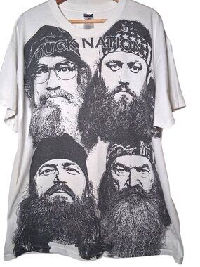 Duck Dynasty Shirt Men 2XL White Big Graphic TV Show Redneck Hunting